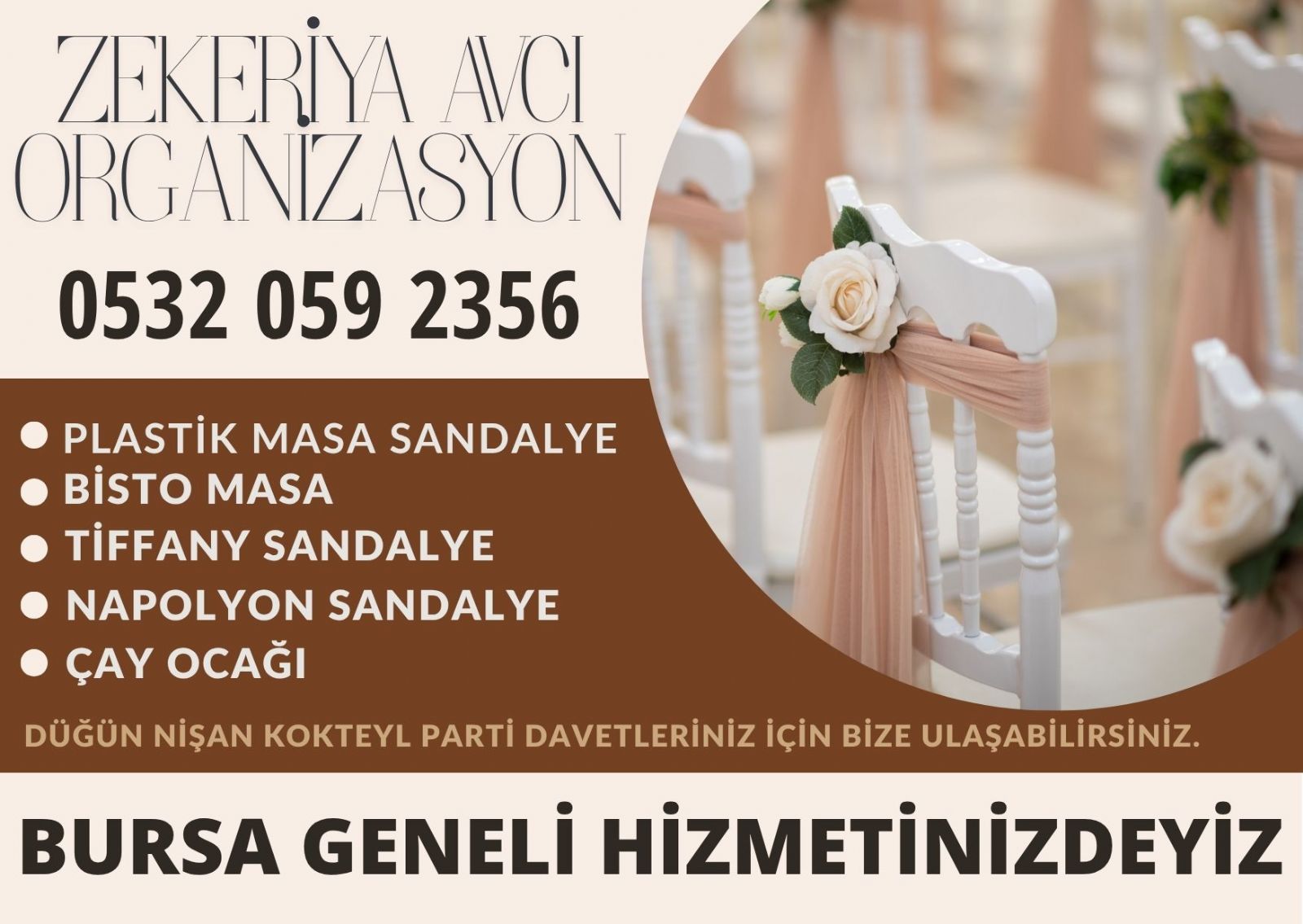 Kestel Masa Sandalye Kiralama
